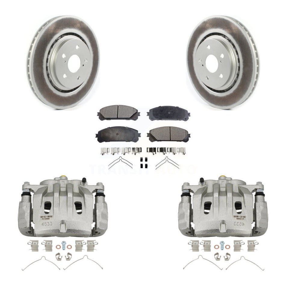 Front Brake Caliper Coat Rotor & Semi-Metallic Pad Kit For 2022 Lexus NX350h NX350 NX250 KCG-100770P