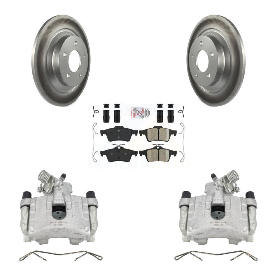 Rear Disc Brake Caliper Coated Rotors And Ceramic Pads Kit For Mazda 5 KCG-100772N