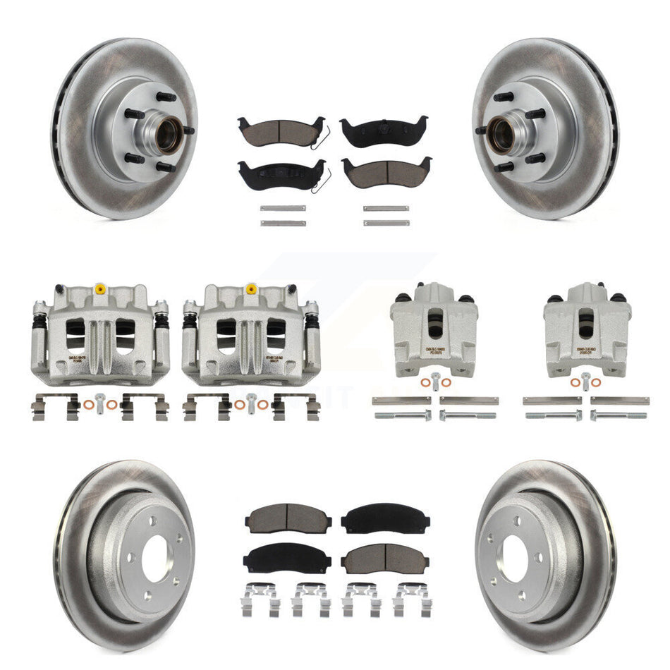 Front Rear Brake Caliper Coat Rotor Ceramic Pad Kit (10Pc) For 2010-2011 Ford Ranger RWD KCG-100773C