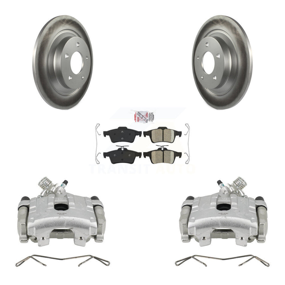 Rear Disc Brake Caliper Coated Rotors And Ceramic Pads Kit For Mazda 5 KCG-100773N