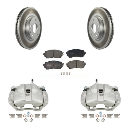 Front Disc Brake Caliper Coated Rotors And Ceramic Pads Kit For Mazda 6 KCG-100773T
