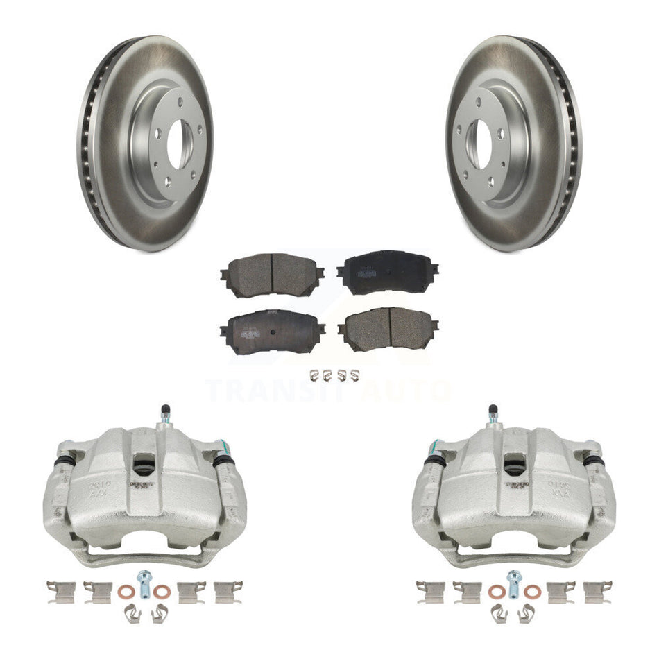 Front Disc Brake Caliper Coated Rotors And Ceramic Pads Kit For Mazda 6 KCG-100773T