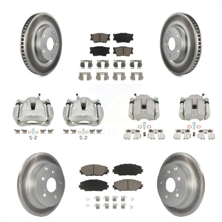 Front Rear Disc Brake Caliper Coated Rotors And Ceramic Pads Kit (10Pc) For Toyota RAV4 KCG-100775C by Transit Auto