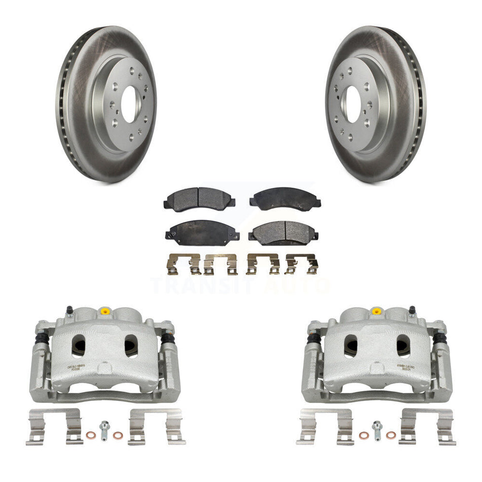Front Brake Caliper Coat Rotor Semi-Metallic Pad Kit For Chevrolet Avalanche Cadillac XL KCG-100775P
