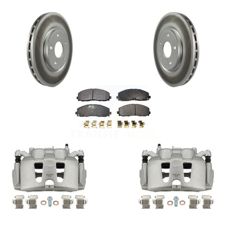 Front Disc Brake Caliper Coat Rotors & Semi-Metallic Pad Kit For 2014-2020 Dodge Journey KCG-100778P