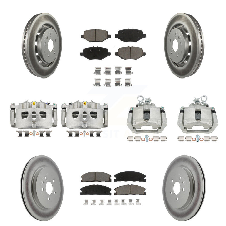 Front Rear Brake Caliper Coat Rotor Ceramic Pad Kit (10Pc) For Ford Explorer Flex Taurus KCG-100781C