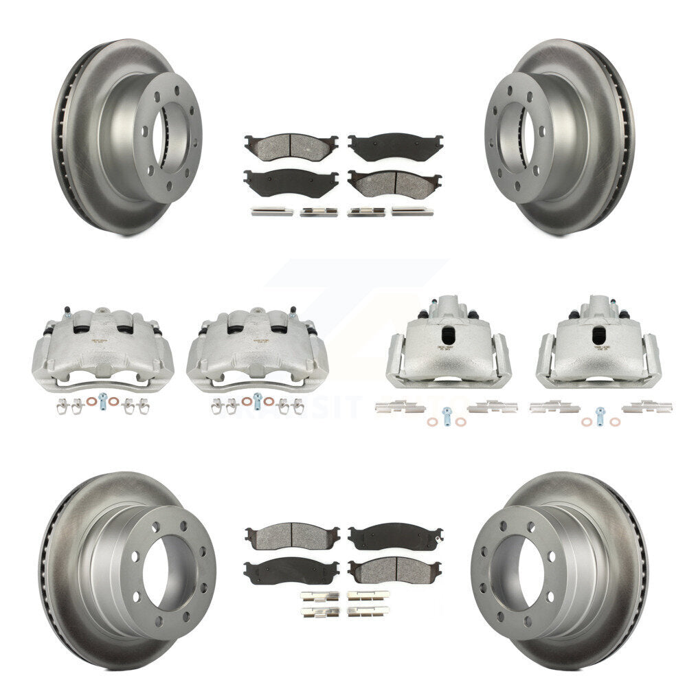 Front Rear Disc Brake Caliper Coat Rotor Semi-Metallic Pad Kit (10Pc) For Dodge Ram 1500 KCG-100781S