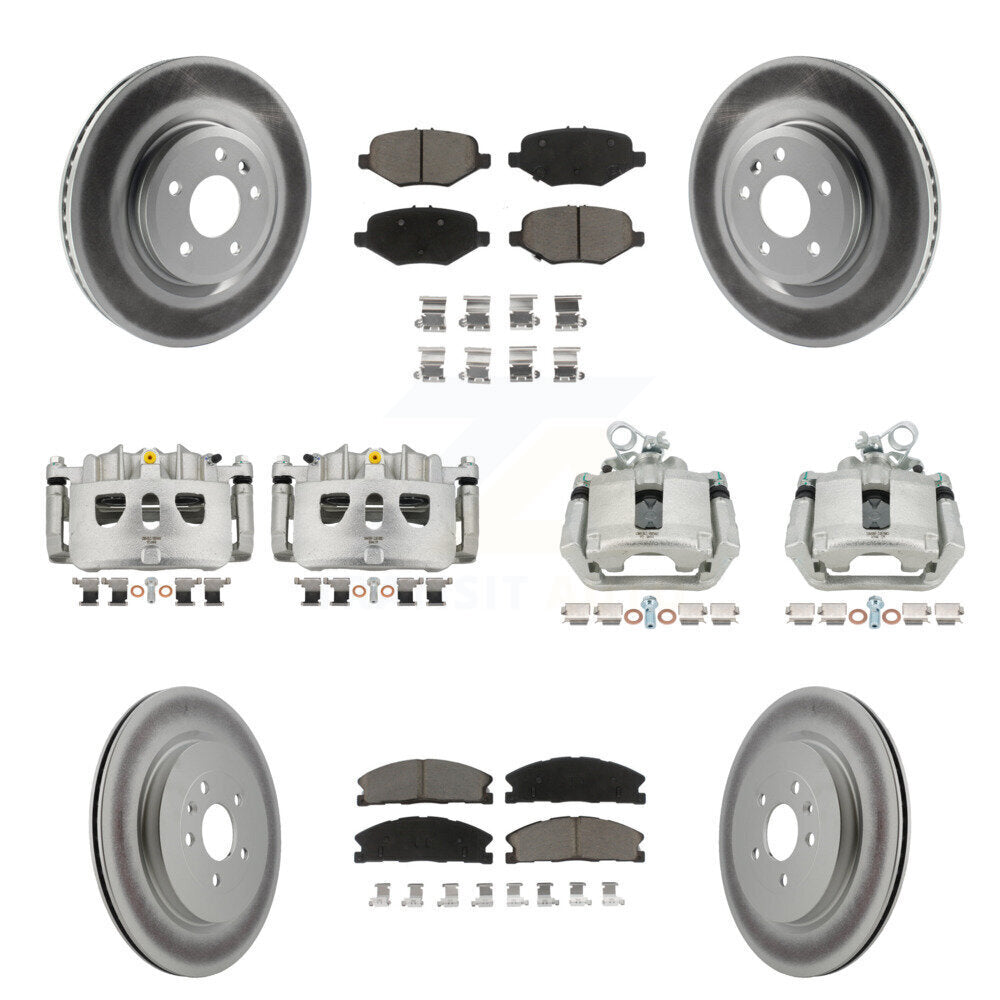 Front Rear Brake Caliper Coat Rotors Ceramic Pad Kit (10Pc) For 2013 Ford Explorer Sport KCG-100782C