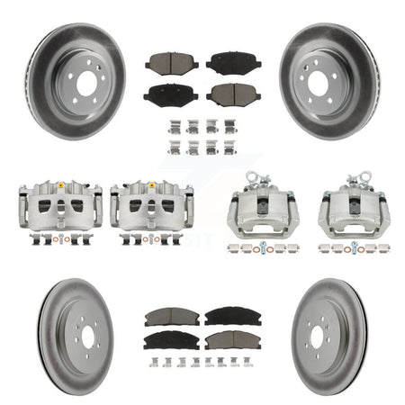 Front Rear Brake Caliper Coat Rotors Ceramic Pad Kit (10Pc) For 2013 Ford Explorer Sport KCG-100782C