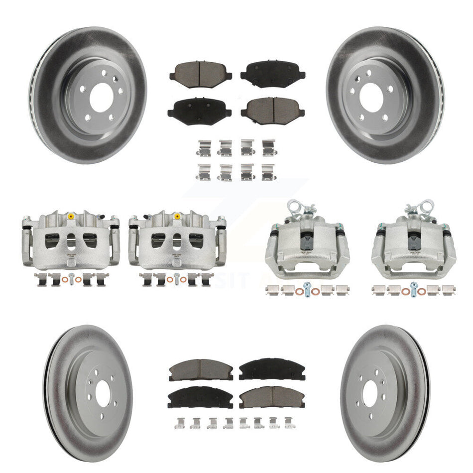 Front Rear Brake Caliper Coat Rotors Ceramic Pad Kit (10Pc) For 2013 Ford Explorer Sport KCG-100782C