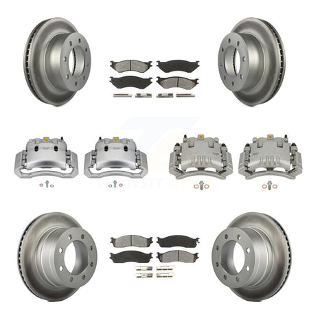 Front Rear Brake Caliper Coat Rotor Semi-Metallic Pad Kit (10Pc) For Dodge Ram 3500 2500 KCG-100782S