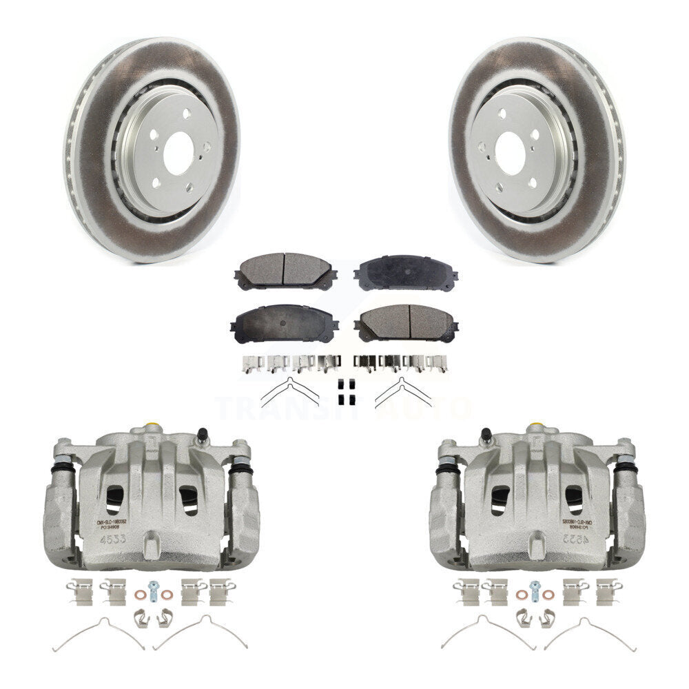 Front Disc Brake Caliper Coat Rotors & Ceramic Pad Kit For 2022 Lexus NX350h NX350 NX250 KCG-100782T