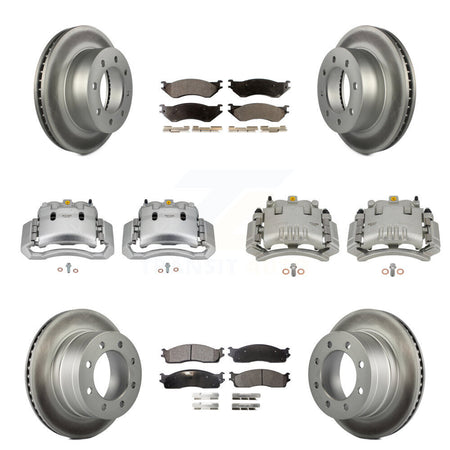 Front Rear Brake Caliper Coat Rotors Ceramic Pad Kit (10Pc) For Dodge Ram 3500 2500 1500 KCG-100783T