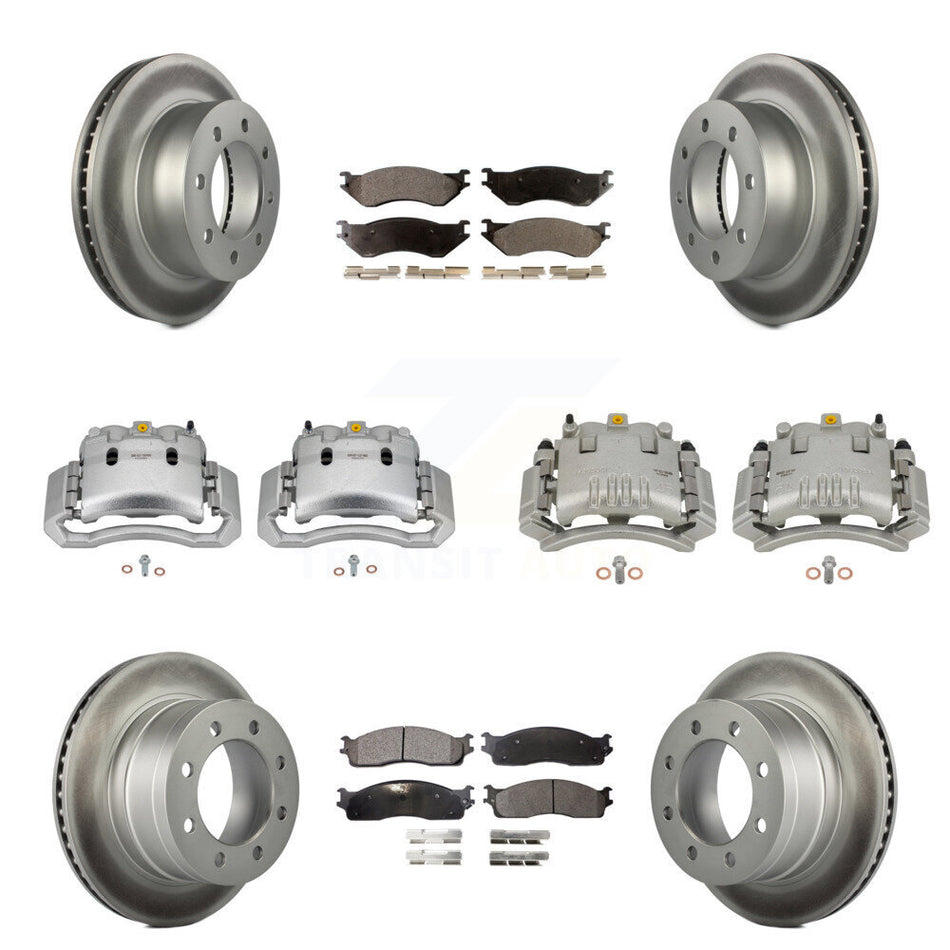 Front Rear Brake Caliper Coat Rotors Ceramic Pad Kit (10Pc) For Dodge Ram 3500 2500 1500 KCG-100783T