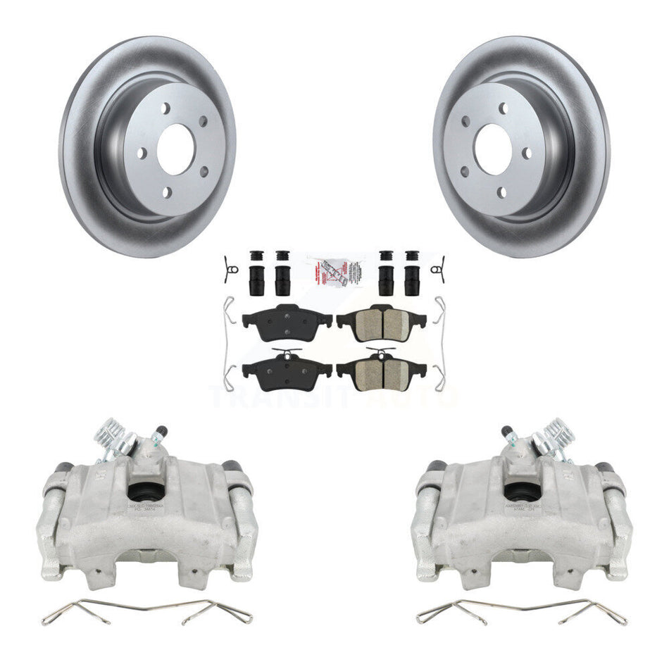Rear Disc Brake Caliper Coated Rotors And Ceramic Pads Kit For Ford Escape C-Max KCG-100784N