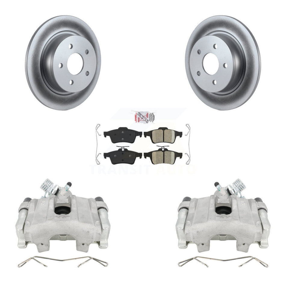 Rear Disc Brake Caliper Coated Rotors And Ceramic Pads Kit For Ford Escape C-Max KCG-100785N