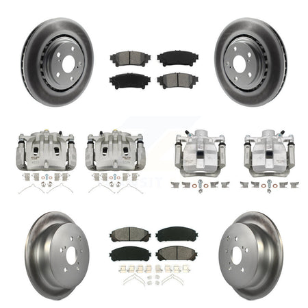 Front Rear Brake Caliper Coat Rotors Semi-Metallic Pad Kit (10Pc) For Lexus RX350 RX450h KCG-100785S