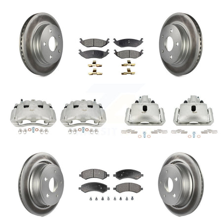 Front Rear Disc Brake Caliper Coated Rotor And Ceramic Pad Kit (10Pc) For Dodge Ram 1500 KCG-100785T