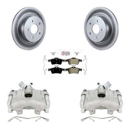 Rear Disc Brake Caliper Coated Rotors And Semi-Metallic Pads Kit For Ford Escape C-Max KCG-100786N