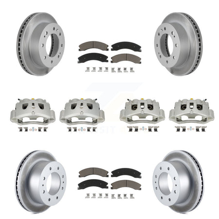 Front Rear Brake Caliper Coat Rotor Ceramic Pad Kit (10Pc) For GMC Chevrolet Sierra 2500 KCG-100788C