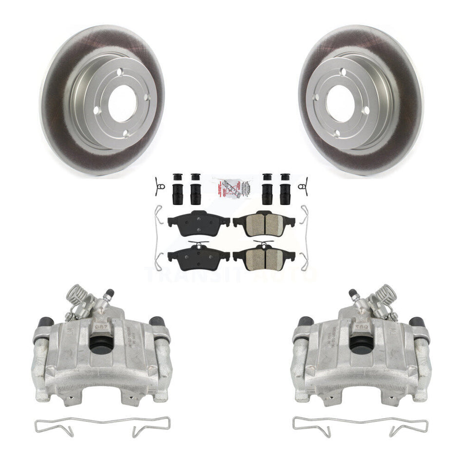 Rear Disc Brake Caliper Coated Rotors And Ceramic Pads Kit For 2018-2021 Ford EcoSport FWD KCG-100788N
