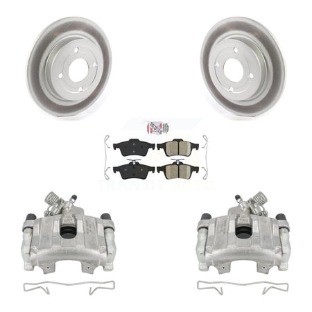 Rear Disc Brake Caliper Coated Rotors And Ceramic Pads Kit For 2018-2022 Ford EcoSport AWD KCG-100789N by Transit Auto