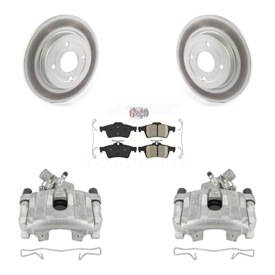 Rear Disc Brake Caliper Coated Rotors And Ceramic Pads Kit For 2018-2022 Ford EcoSport AWD KCG-100789N