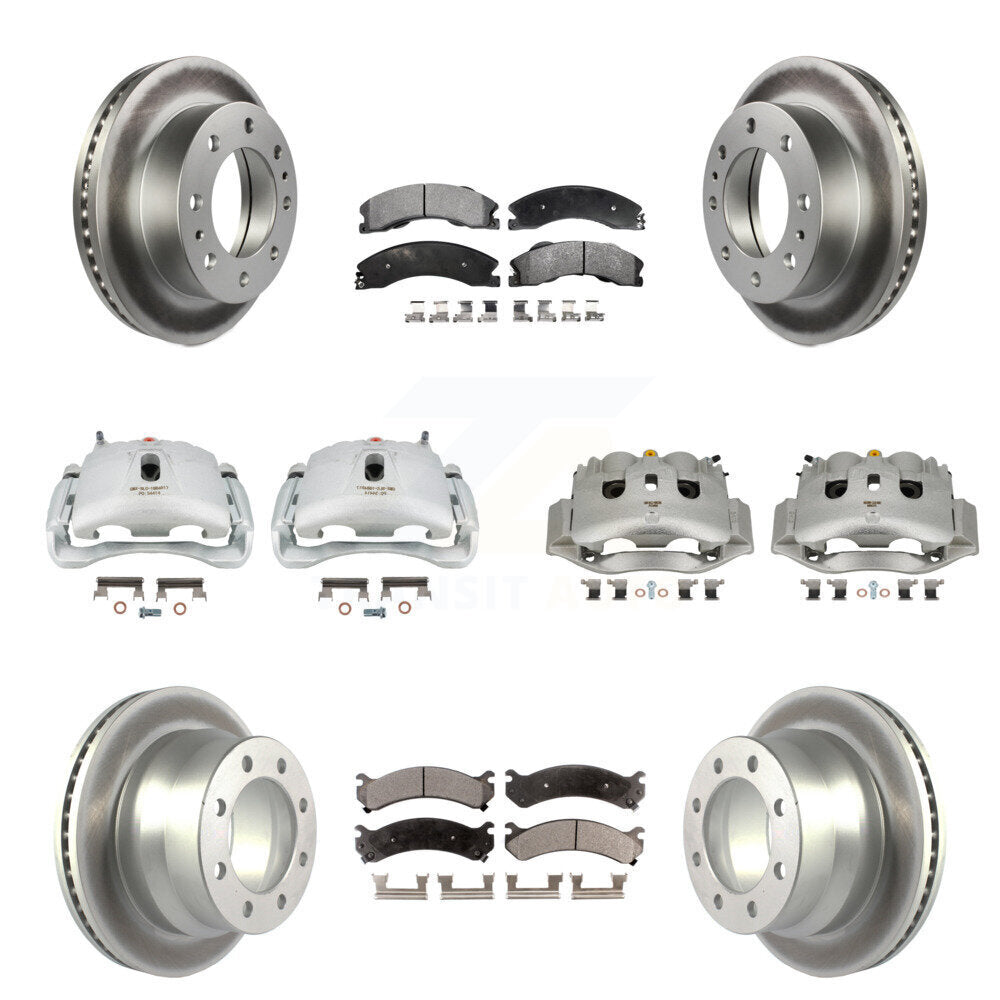 Front Rear Brake Caliper Coat Rotor & Semi-Metallic Pad Kit (10Pc) For Chevrolet Express KCG-100789P
