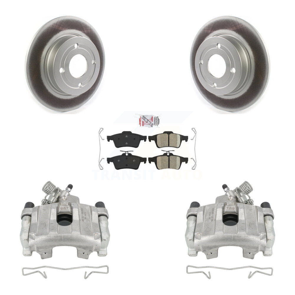 Rear Disc Brake Caliper Coated Rotors And Ceramic Pads Kit For 2018-2021 Ford EcoSport FWD KCG-100790N by Transit Auto