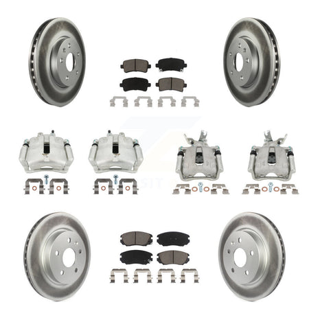 Front Rear Brake Caliper Coat Rotors Ceramic Pad Kit (10Pc) For Chevrolet Malibu Limited KCG-100791C
