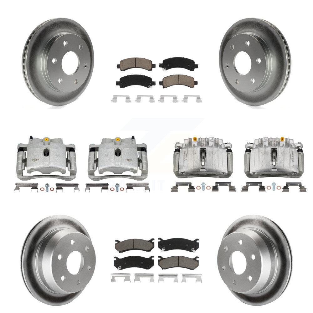Front Rear Brake Caliper Coat Rotors Ceramic Pad Kit (10Pc) For Chevrolet Avalanche 1500 KCG-100795C