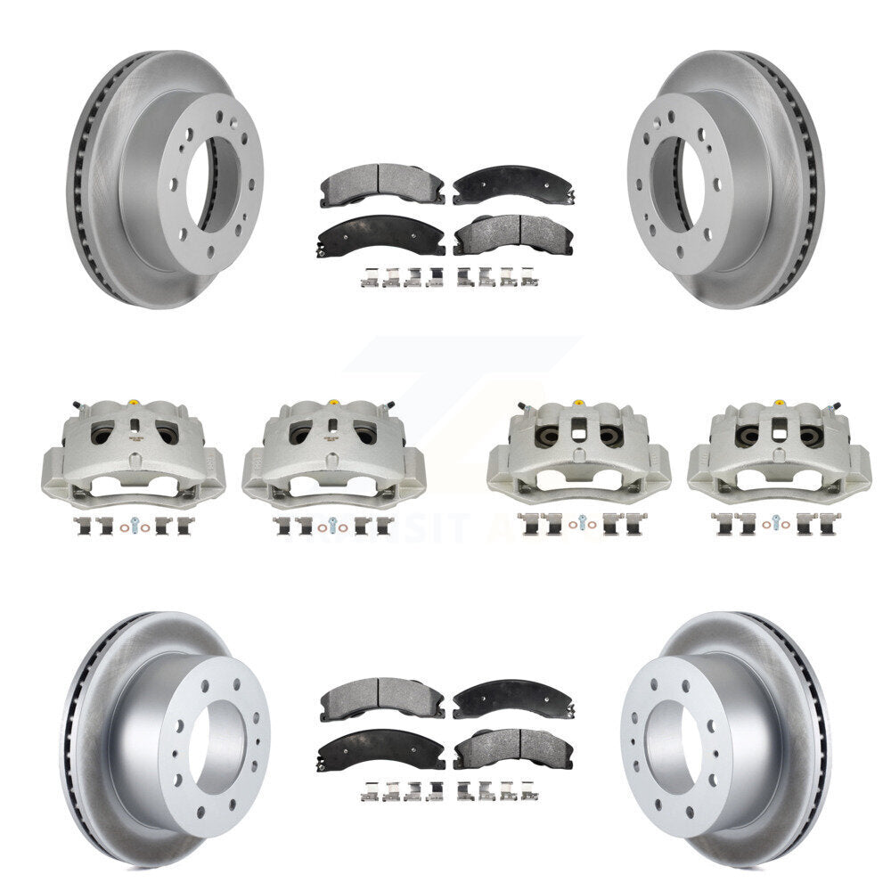 Front Rear Brake Caliper Coat Rotors Semi-Metallic Pad Kit (10Pc) For GMC Chevrolet 2500 KCG-100795P