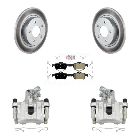 Rear Disc Brake Caliper Coated Rotors And Semi-Metallic Pads Kit For Mazda 3 Sport KCG-100796N
