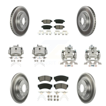Front Rear Brake Caliper Coat Rotor Semi-Metallic Pad Kit (10Pc) For Ford Fusion Mazda 6 KCG-100796S
