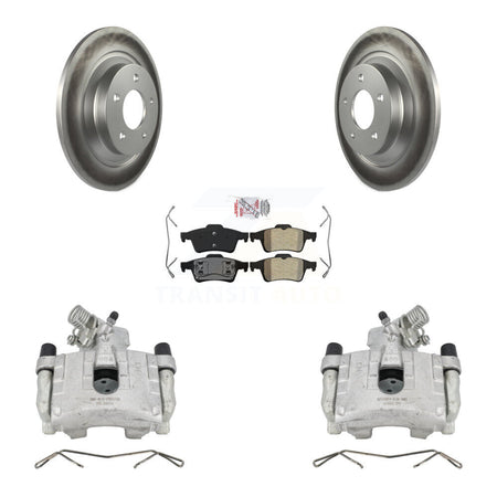 Rear Disc Brake Caliper Coated Rotors And Semi-Metallic Pads Kit For 2006 Mazda 5 To 02 06 KCG-100797N by Transit Auto