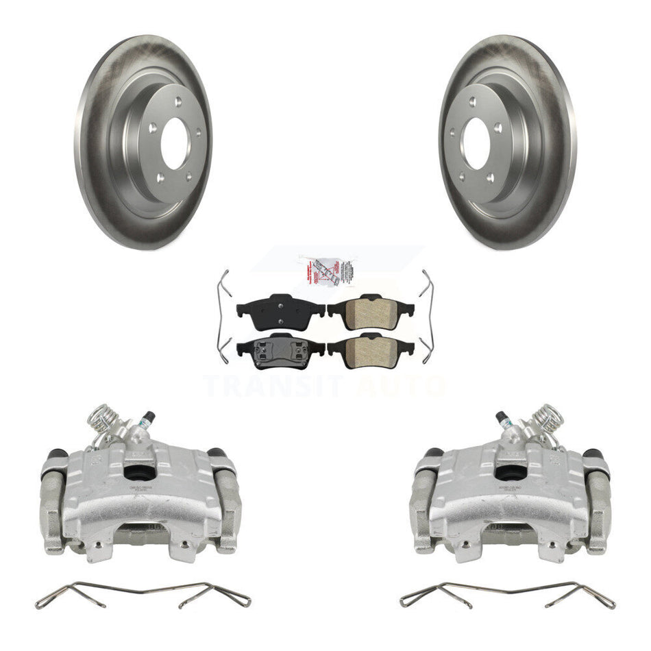Rear Disc Brake Caliper Coated Rotors And Semi-Metallic Pads Kit For 2006 Mazda 5 To 02 06 KCG-100797N