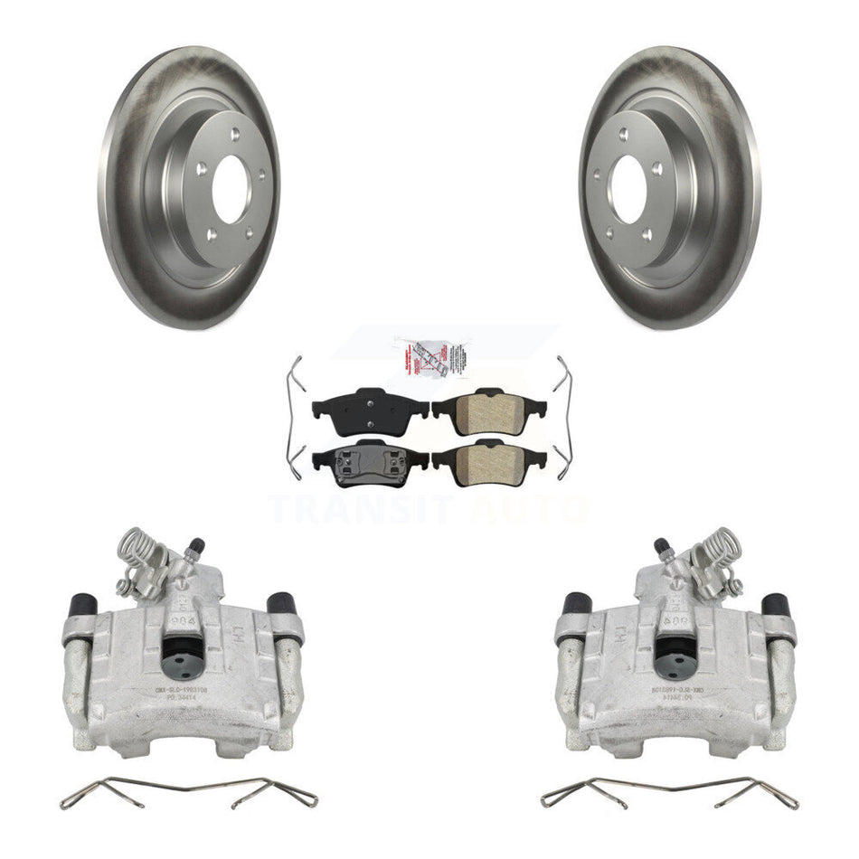 Rear Disc Brake Caliper Coated Rotors And Semi-Metallic Pads Kit For 2006 Mazda 5 To 02 06 KCG-100797N