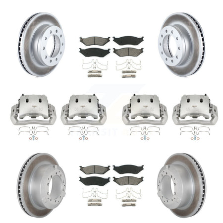 Front Rear Brake Caliper Coat Rotors & Semi-Metallic Pad Kit (10Pc) For Ford F-450 Super KCG-100797S