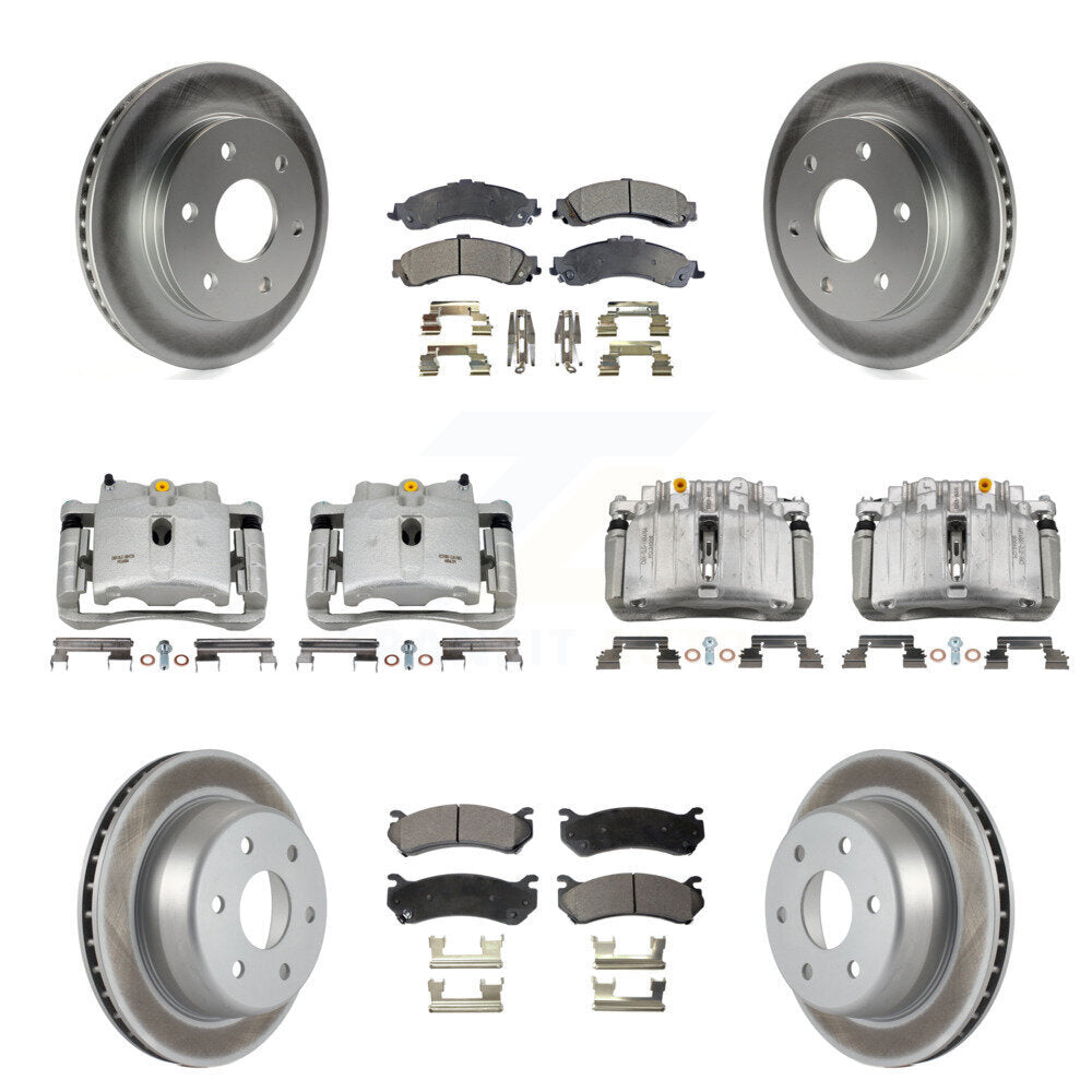 Front Rear Brake Caliper Coat Rotors Ceramic Pad Kit (10Pc) For Chevrolet Silverado 1500 KCG-100797T