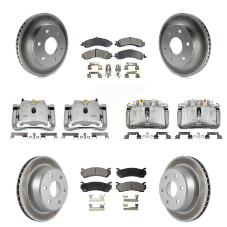 Front Rear Brake Caliper Coat Rotors Ceramic Pad Kit (10Pc) For Chevrolet Silverado 1500 KCG-100797T