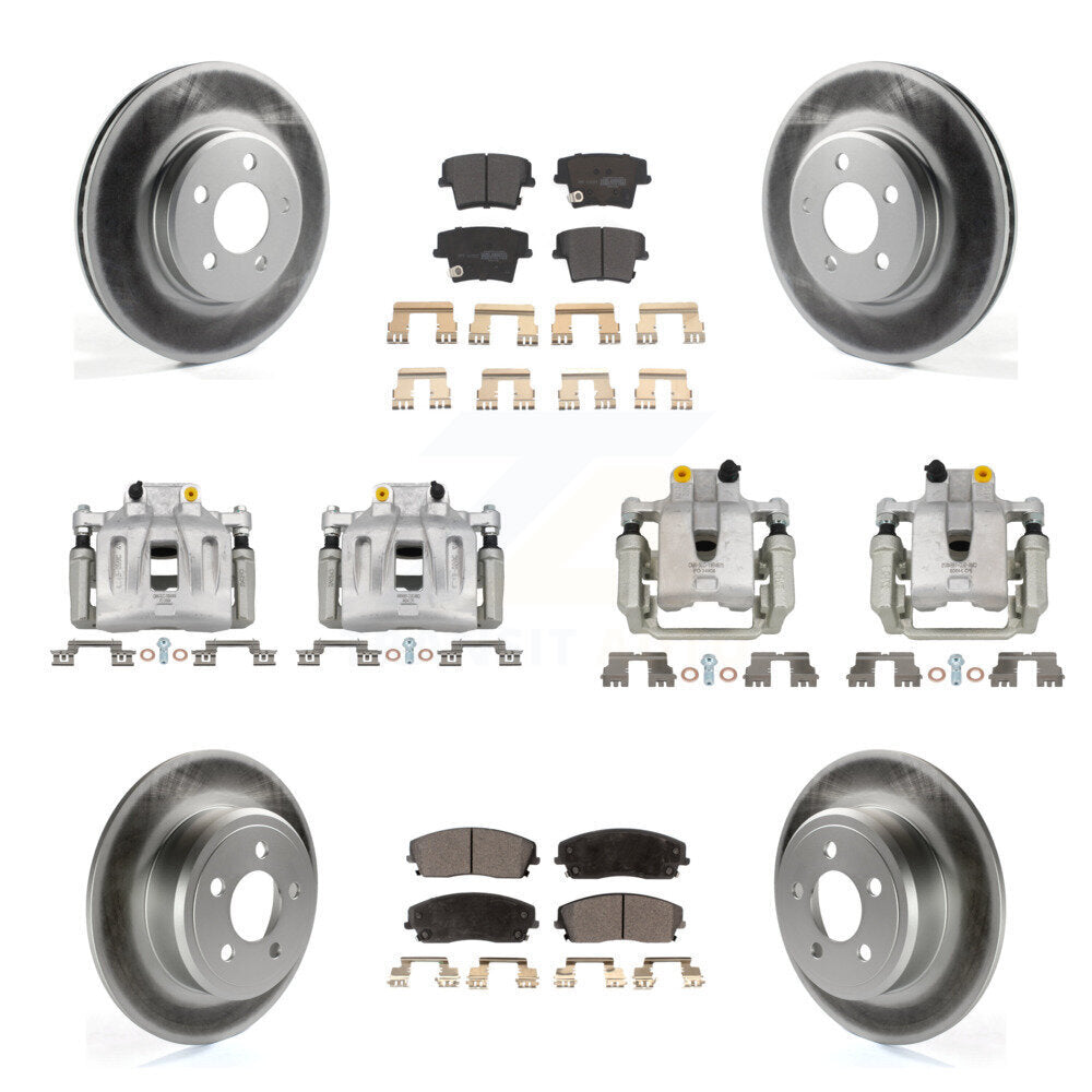 Front Rear Brake Caliper Coat Rotors Semi-Metallic Pad Kit (10Pc) For Dodge Chrysler 300 KCG-100798P