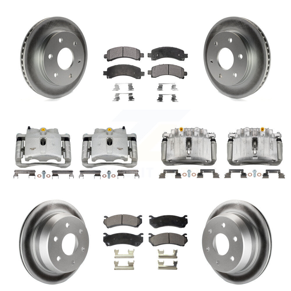 Front Rear Brake Caliper Coat Rotors Ceramic Pad Kit (10Pc) For Chevrolet Avalanche 1500 KCG-100798T