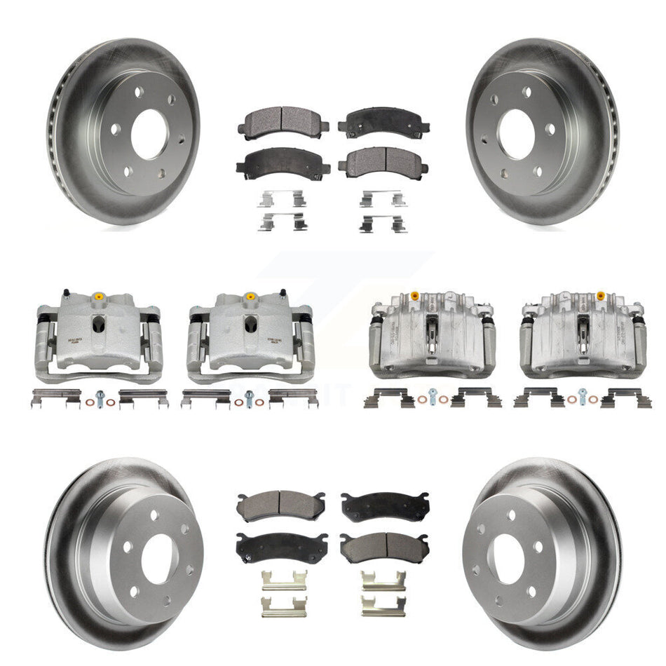 Front Rear Brake Caliper Coat Rotors Ceramic Pad Kit (10Pc) For Chevrolet Avalanche 1500 KCG-100798T