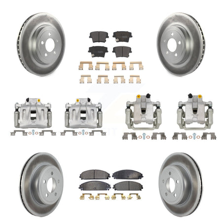 Front Rear Disc Brake Caliper Coat Rotor & Semi-Metallic Pad Kit (10Pc) For Chrysler 300 KCG-100799P