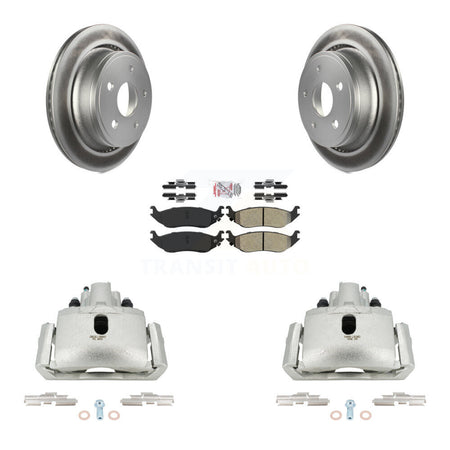 Rear Brake Caliper Coat Rotor & Semi-Metallic Pad Kit For Ram 1500 Classic Dodge Durango KCG-100801N
