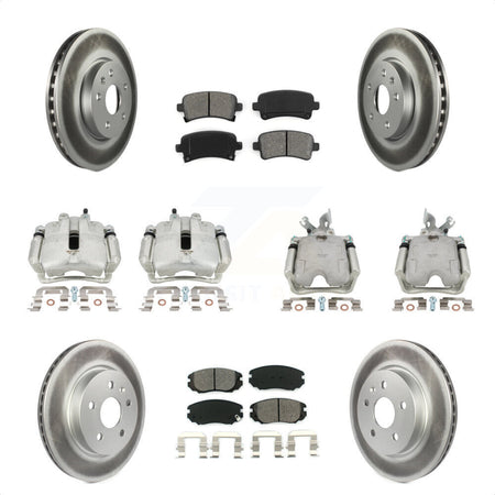 Front Rear Disc Brake Caliper Coated Rotors And Semi-Metallic Pads Kit (10Pc) For Buick LaCrosse Allure KCG-100801S by Transit Auto