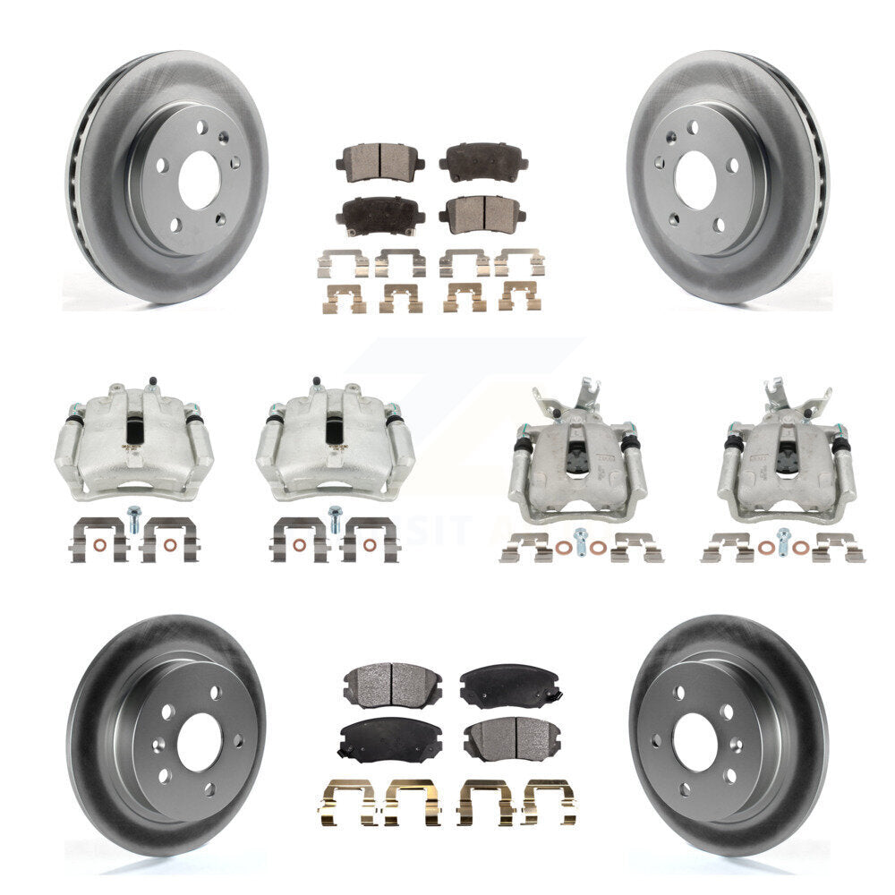 Front Rear Brake Caliper Coat Rotors Ceramic Pad Kit (10Pc) For Chevrolet Malibu Limited KCG-100801T
