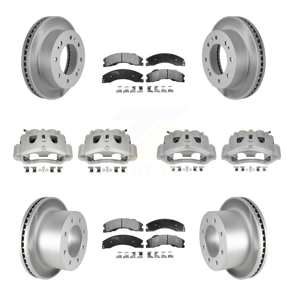 Front Rear Disc Brake Caliper Coat Rotor & Ceramic Pad Kit (10Pc) For GMC Sierra 3500 HD KCG-100802T