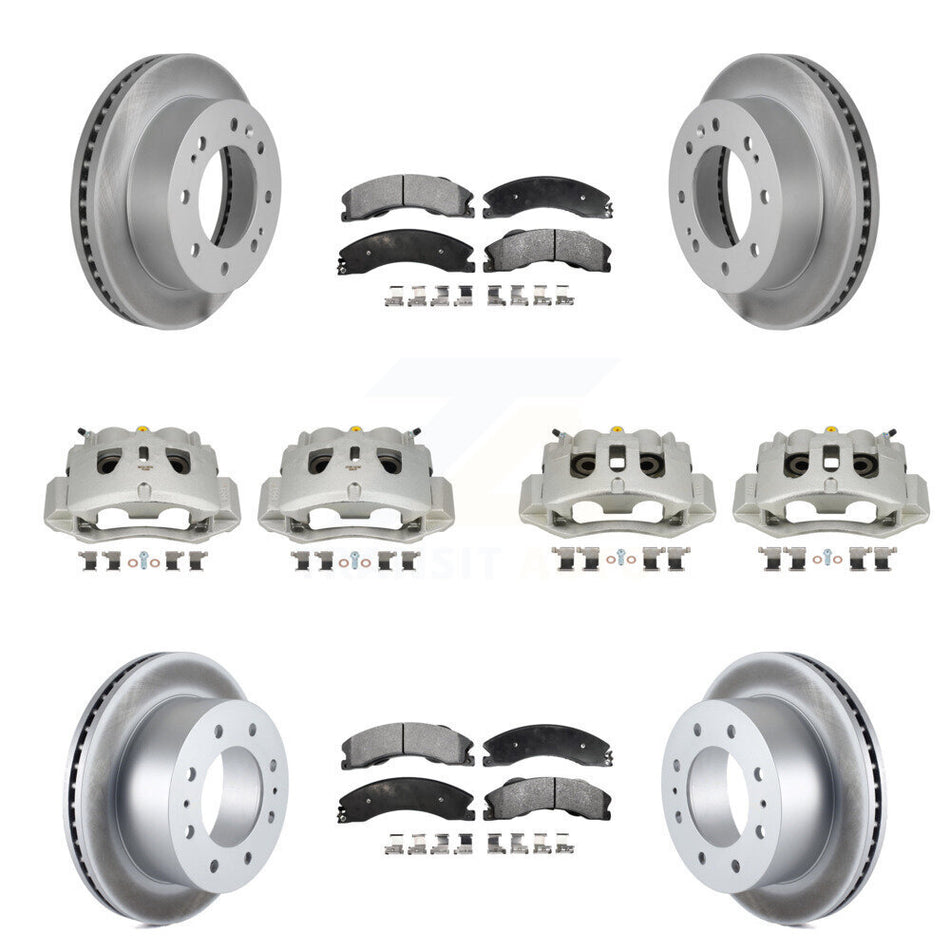 Front Rear Brake Caliper Coat Rotor Ceramic Pad Kit (10Pc) For GMC Chevrolet Sierra 2500 KCG-100803T
