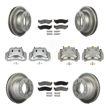 Front Rear Brake Caliper Coat Rotors Ceramic Pad Kit (10Pc) For Dodge Ram 3500 2500 1500 KCG-100808C